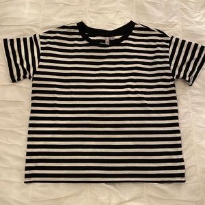 Black and white striped tee
